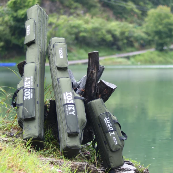 Portable Foldable Fishing Rod Carrier Fish Pole Reel Tools Storage Bag Case 122cm / 152cm / 182cm - Image 3