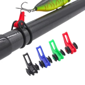 10PCS Bait Holder Plastic Fishing Hook Keeper Lure Safety Holder With 2 Rubber Rings For Fishing Rod Pole Fishing Tackle