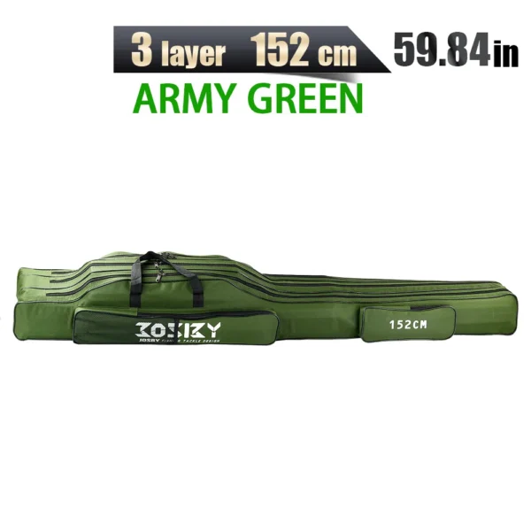 Portable Foldable Fishing Rod Carrier Fish Pole Reel Tools Storage Bag Case 122cm / 152cm / 182cm - Image 8