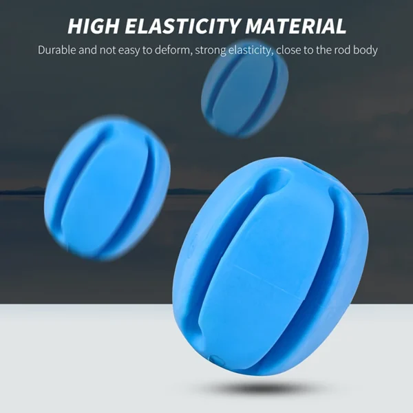 6 PCS Silicone Fishing Rod Holder Ball Straps 5 Hole Lightweight Fishing Tackle Ties Organizer Storage Racks Fishing Accessories - Image 5