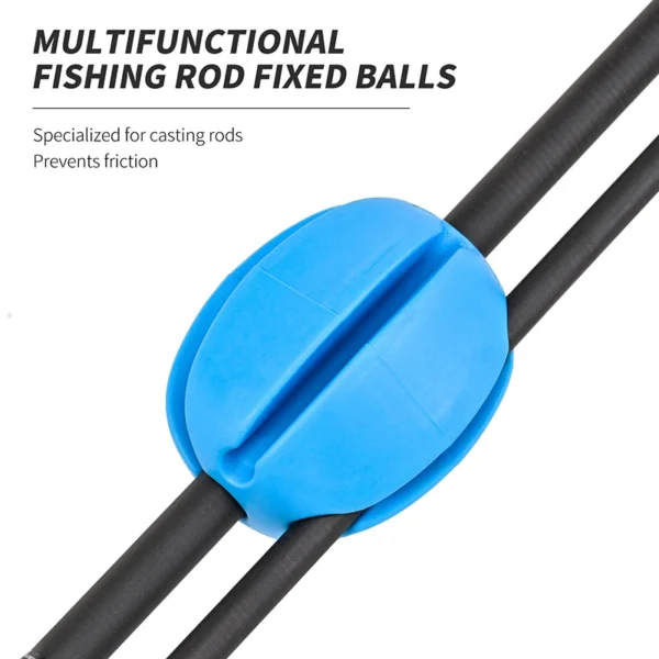 6 PCS Silicone Fishing Rod Holder Ball Straps 5 Hole Lightweight Fishing Tackle Ties Organizer Storage Racks Fishing Accessories - Image 4