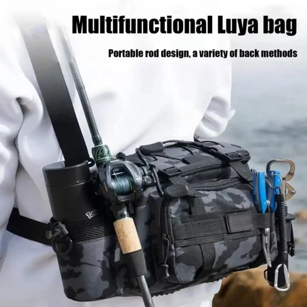 Fishing tackle, shoulder bag, storage bag, portable fishing rod holder, outdoor sports bag, flying fishing - Image 6