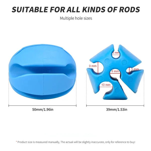 6 PCS Silicone Fishing Rod Holder Ball Straps 5 Hole Lightweight Fishing Tackle Ties Organizer Storage Racks Fishing Accessories - Image 3