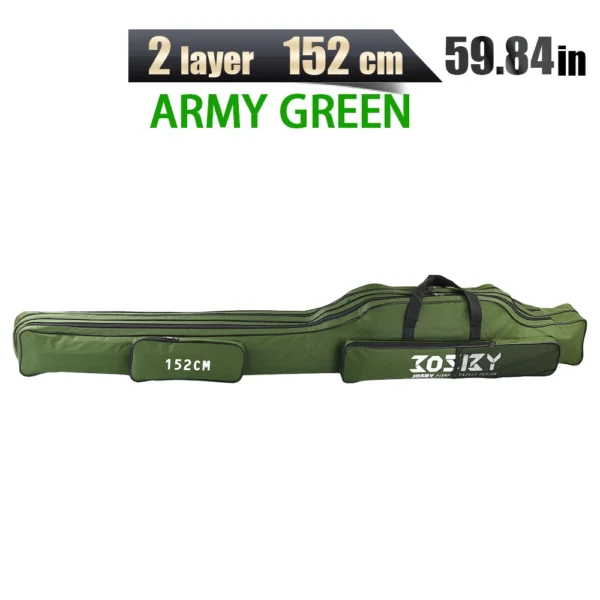 Portable Foldable Fishing Rod Carrier Fish Pole Reel Tools Storage Bag Case 122cm / 152cm / 182cm - Image 9