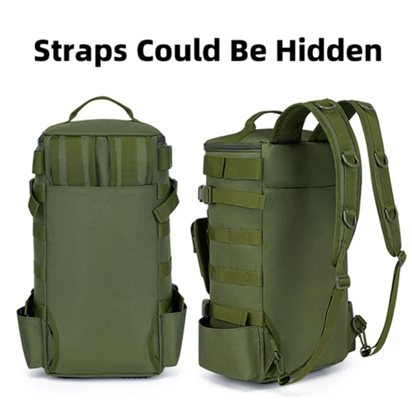 Tactical Fishing Backpack Tackle Bag with Rod Holders Fish Equipment Storage Molle Camping Hiking Outdoor Multifunctional Bag - Image 5