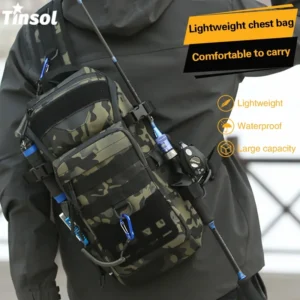 Waterproof Fishing Shoulder Bag Outdoor Sports Cycling Crossbody Chest Single Backpack Travel Climbing Camping Tactical