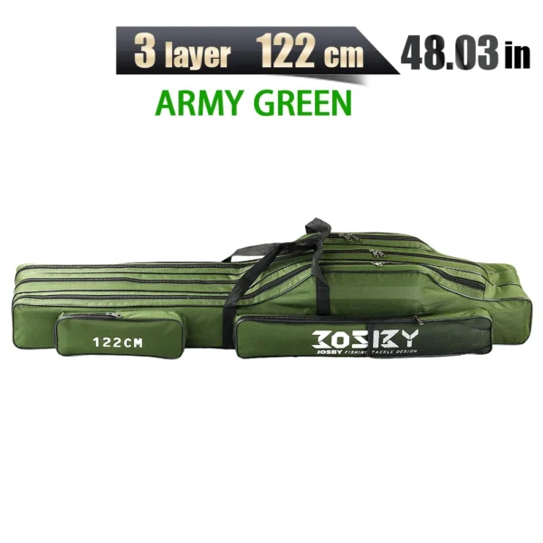 Portable Foldable Fishing Rod Carrier Fish Pole Reel Tools Storage Bag Case 122cm / 152cm / 182cm - Image 11