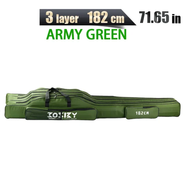 Portable Foldable Fishing Rod Carrier Fish Pole Reel Tools Storage Bag Case 122cm / 152cm / 182cm - Image 16