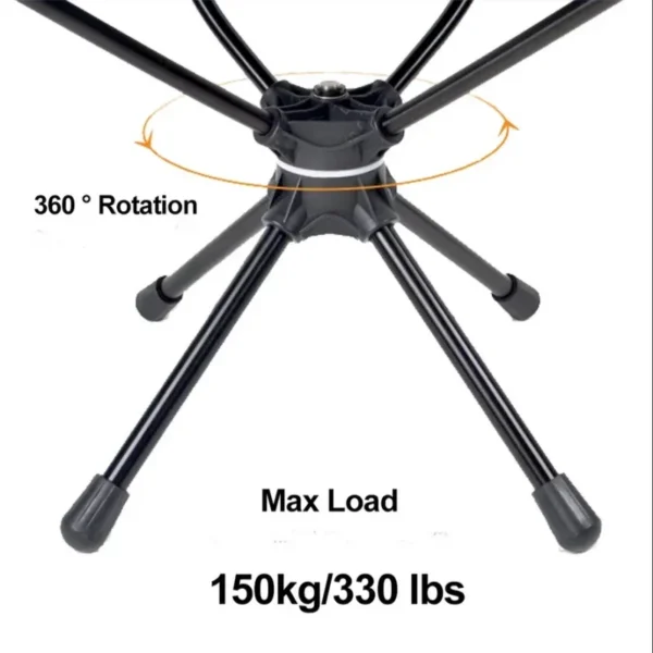TINSOL Portable Outdoor Detachable Swivel Chair Camping Folding Chair Backpacking Lightweight Seat with Fishing Tote Hiking Trip - Image 2