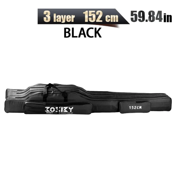 Portable Foldable Fishing Rod Carrier Fish Pole Reel Tools Storage Bag Case 122cm / 152cm / 182cm - Image 14
